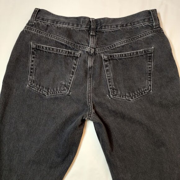WE THE FREE Black Distressed Cropped Jean Straight Mid Rise Boho Grunge Soft 28 - Picture 9 of 15
